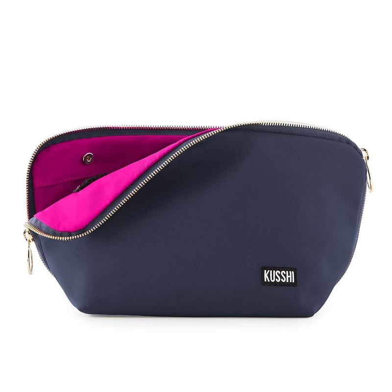Signature Makeup Bag|Navy/Pink|Black/Leopard
