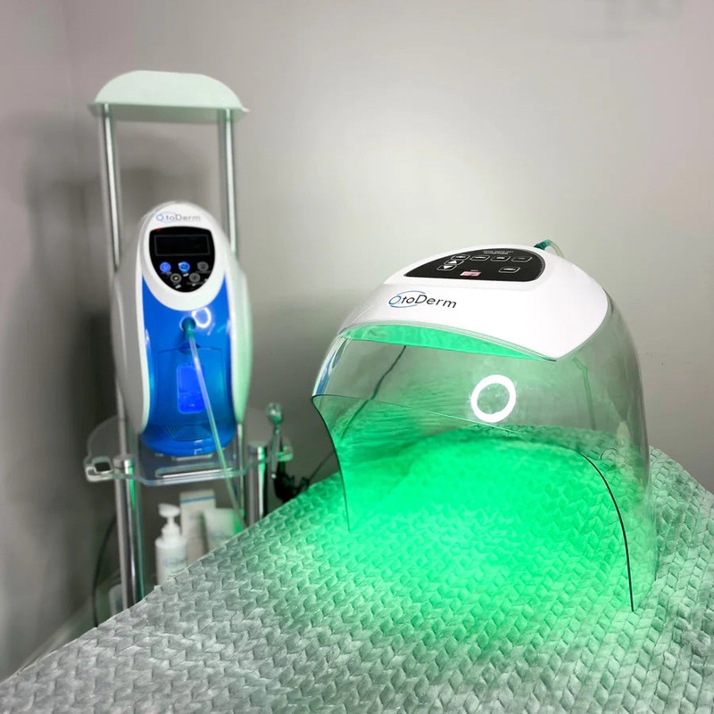 Korea O2toDerm LED Dome Light Therapy Oxygen Dome O2 To Derm Oxygen Facial System Hyperbaric Oxygen Jet Peel Spray Gun