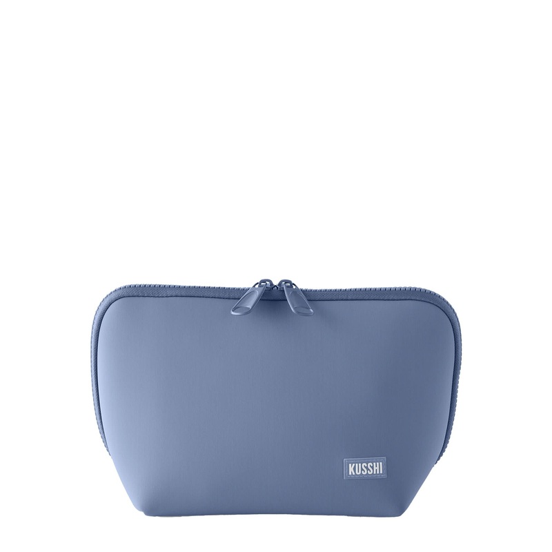 Neoprene Makeup Bag|Pearl Blue/Blush