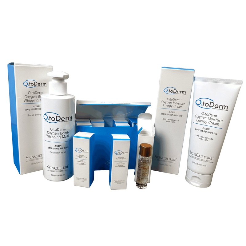 1 Set O2toDerm Oxygen Bomb Whipping Mask Oxygen Moisture Energy Cream Oxygen Revitalizing Ampoule