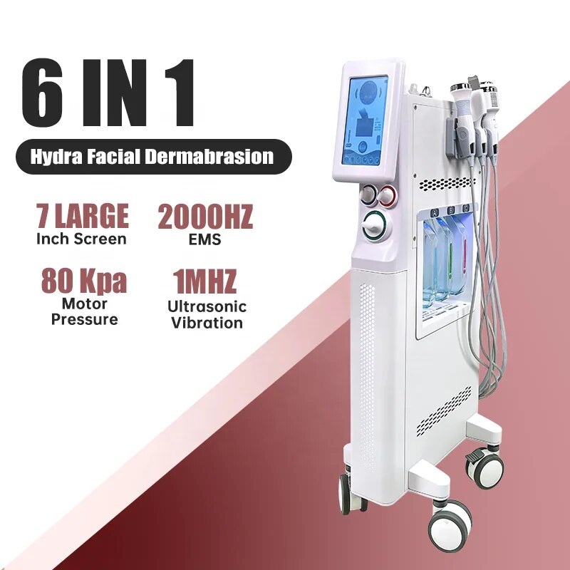 2023 High Quality Multi-functional 6 In 1 Dermabrasion Water Oxygen Jet Facial Care Cleaning Big Bubble Beauty Machine Salon Use