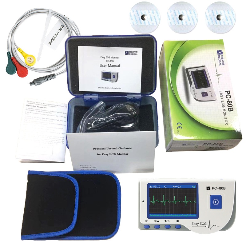 Lepu Easy ECG Monitor Portable EKG Machine Handheld Heart Rate Monitor ECG Sensor PC-80B Portable Household Heart Ecg Monitor Color Screen