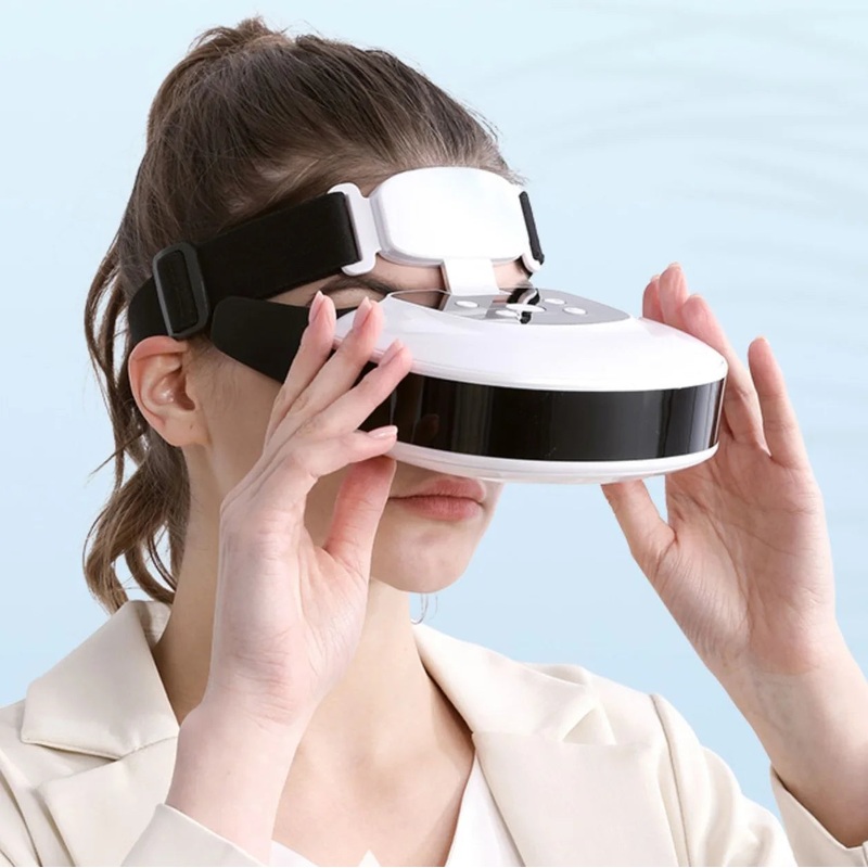 Acupuncture Eye Massager with 24D Laser Moving Light Spots for Vision Restoration Training and Myopia Treatment TENS Stimulation