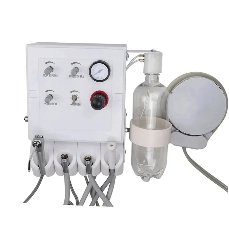Dental Turbine Unit Portable Work With Weak Suction Dental Equipment Air Unit 2 Handpiece Tubes 3 Way Syringe Teeth Whitening