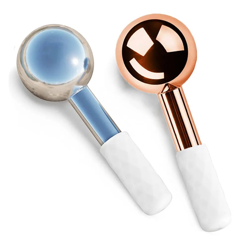 Facial Ice Globes Cold Hot Stainless Steel Facial Roller Skin Beauty Spa Cooling Globe Massage Ball Face Care Cryo Freeze Stick