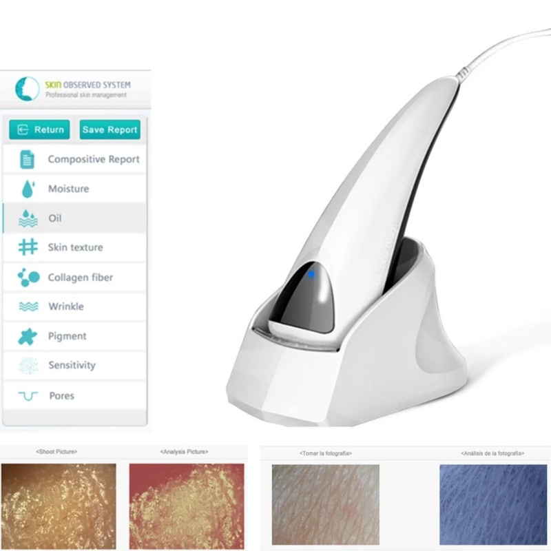 Smart Skin Analyzer Multifunctional High Pixel Skin detector Facial Scanner Machine Oil Skin Moisture Analyzer Skin Microscope