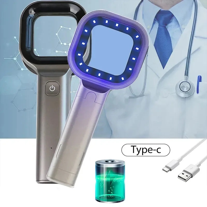 Woods Lamp For Skin Analyzer Machine Ultraviolet Lamp UV Skin Examination Beauty Test Facial Magnifying Analysis Vitiligo Lamp