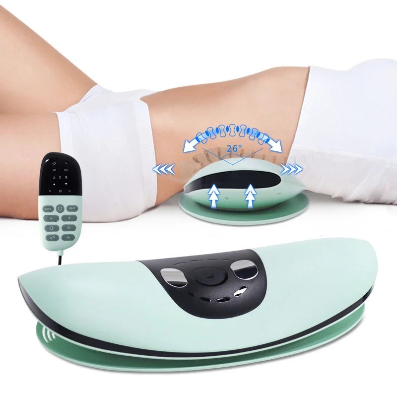 Smart Electric Lumbar Traction Device Waist Massager Inflated Back Stretcher Vibration Massage Heat Sciatica Pain Relief