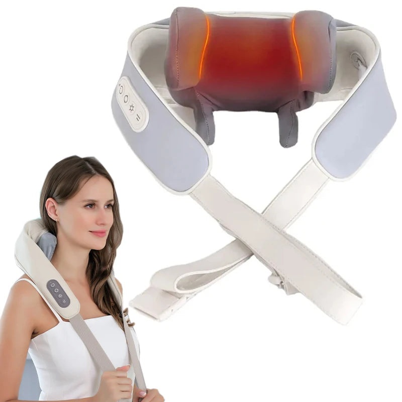 U Shape Massage Shawl Electric Shiatsu Back Neck Shoulder Body Massager Heated Kneading For Cervical Pain Relief Massage Device