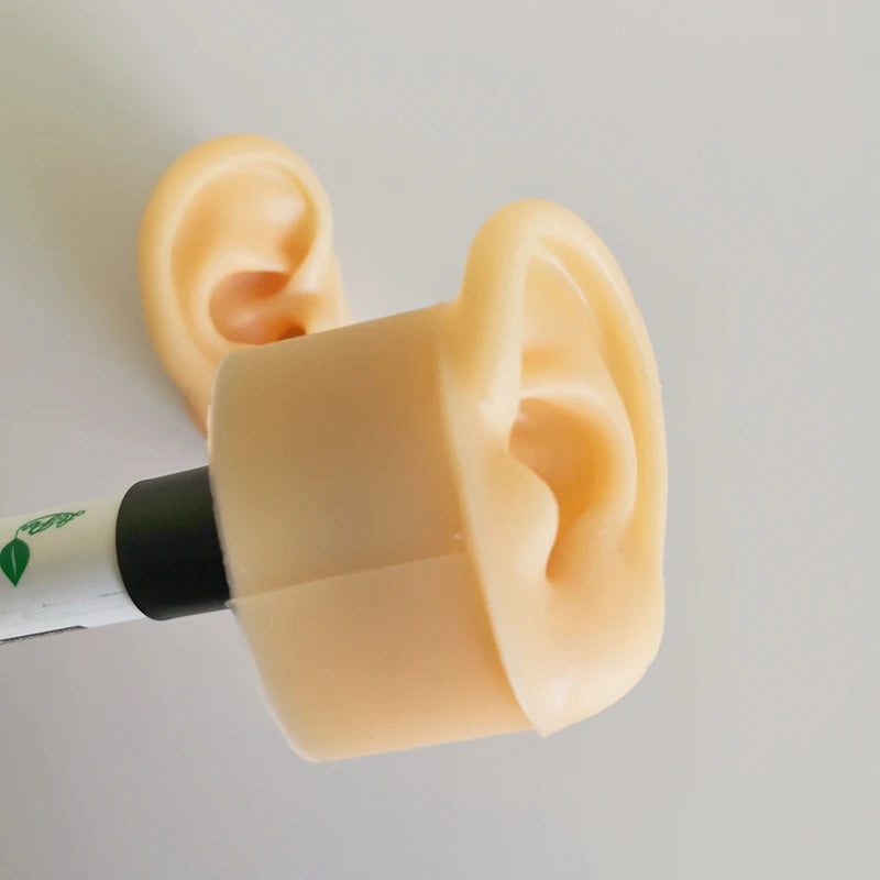 2pcs ASMR sleep aid soft silicone ear model broadcast ear props