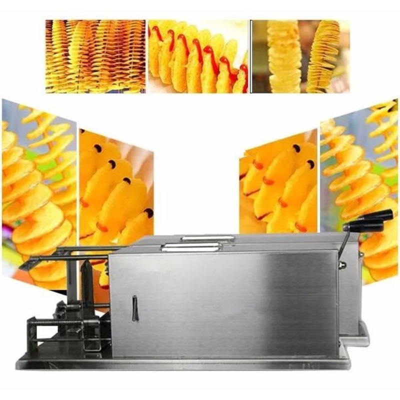 45cm length Automatic stretch Tornado potato machine potato spiral cutting machine Hand shake potato chips cutter slicer machine