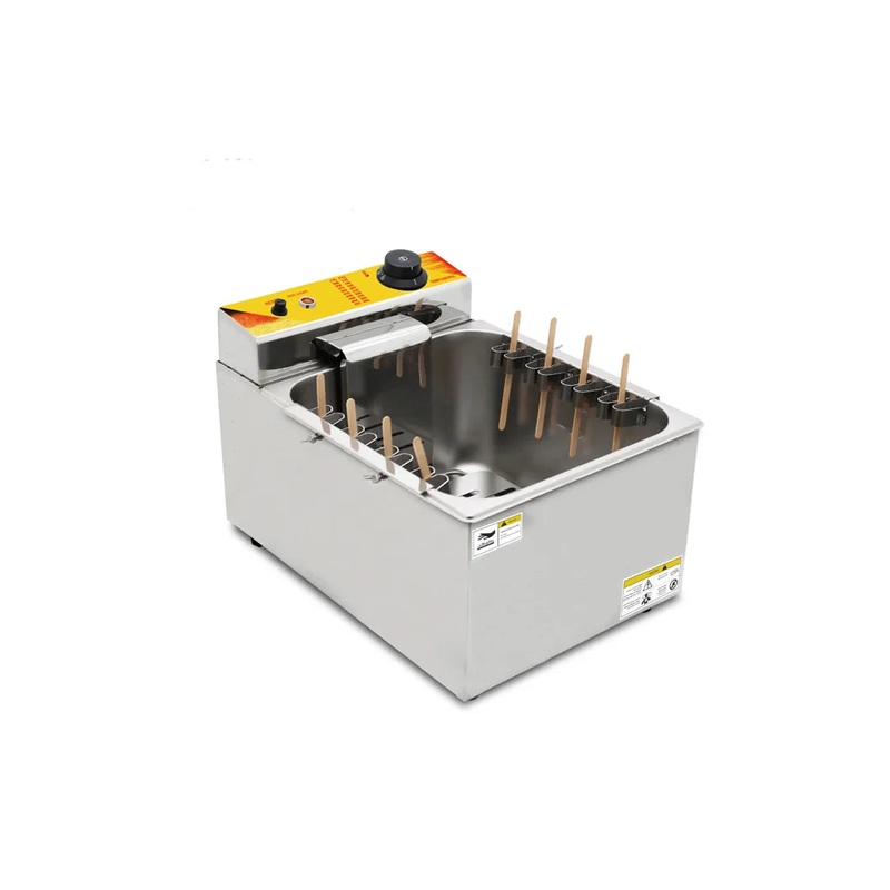 Commercial Automatic Cheese Hot dog Sticks Fryer 12L Large Capacity 110V Electric Deep Hot Corn Dog Fryer  with stainless steel
