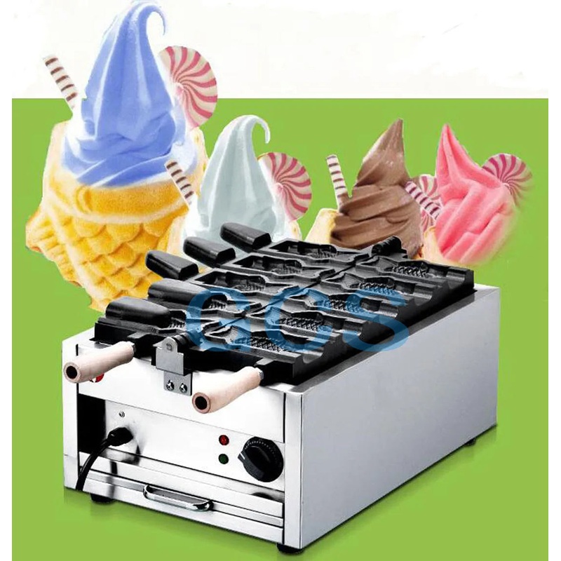 Electric 110v 220v Commercial Use Ice cream Taiyaki machine Fish cone waffle maker ice cream Fish molds