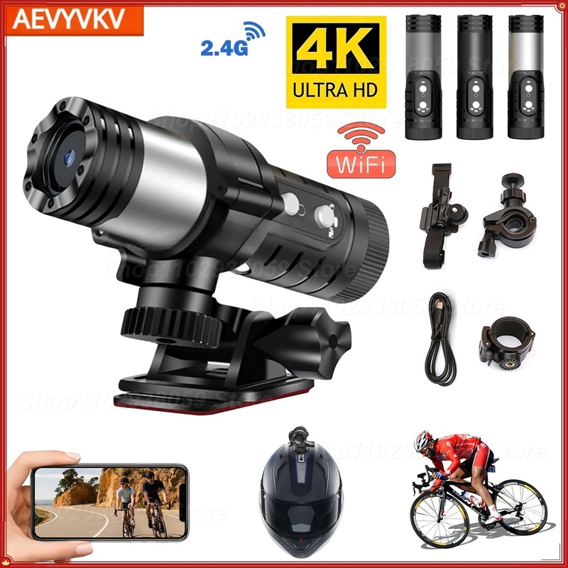 4K WIFI Action Camcorder Motorcycle Bike Helmet Camera Outdoor Waterproof Sport Cam Action Cam Car DVR Video Recorder Dash Cam