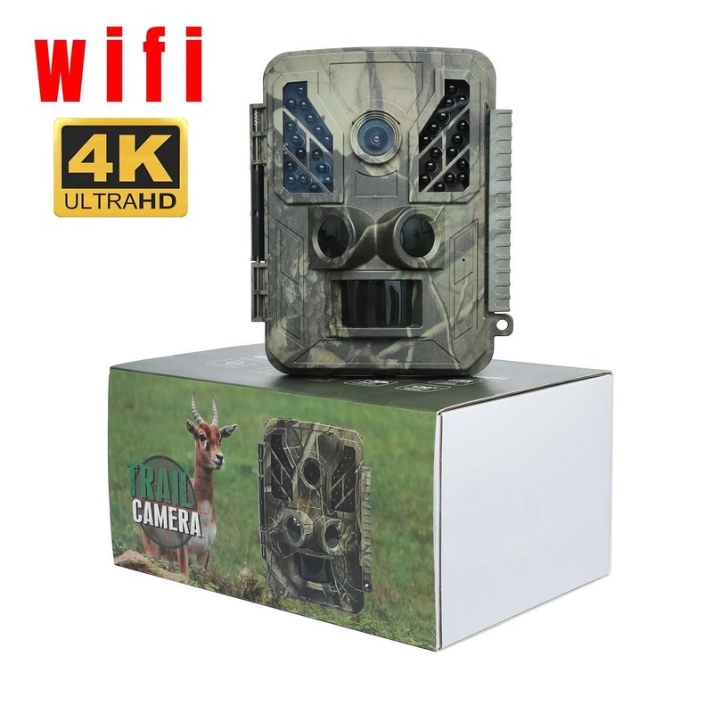 4K Wifi Wildlife Trail Camera Outdoor Mini 32MP Infrared Hunting Camera with Night Vision Motion Activated Scouting Traps Photo