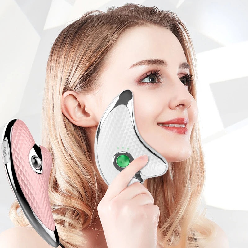 Microcurrent Guasha Facial Massager Electric Scraping Machine Skin Tightening Lifting Massage Tool Face Lift Slimmer Beauty Care