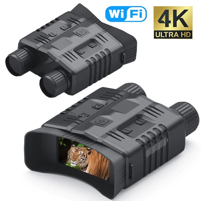 NV003 4K UHD Professional WIFI Binocular Telescope 52M Pixels 10X Zoom Digital 800M Infrared Night Vision for Hunting Camping