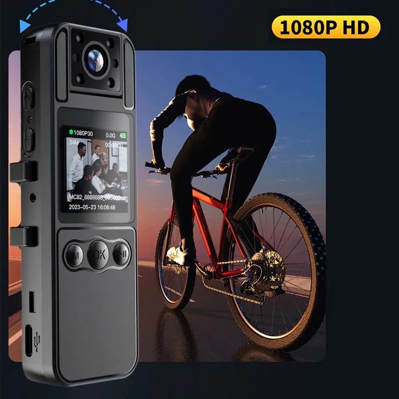 Pocket Body Worn Recorder 1.3” Screen HD 1080P Night Vision Mini Camera Police Video Voice Recorder Bike Motorcycle Sports DV