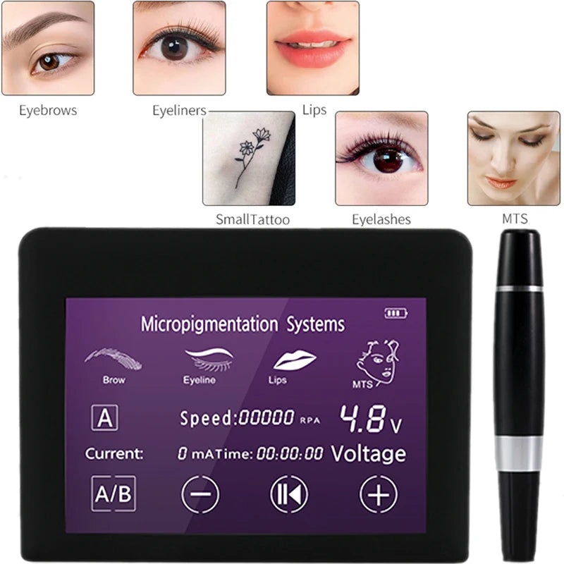 Professional Permanent Makeup Machine Rotary Tattoo Machine Pen Gun Microblading For Eyebrow Eyeliner Lip PMU Machine Tattoo Kit
