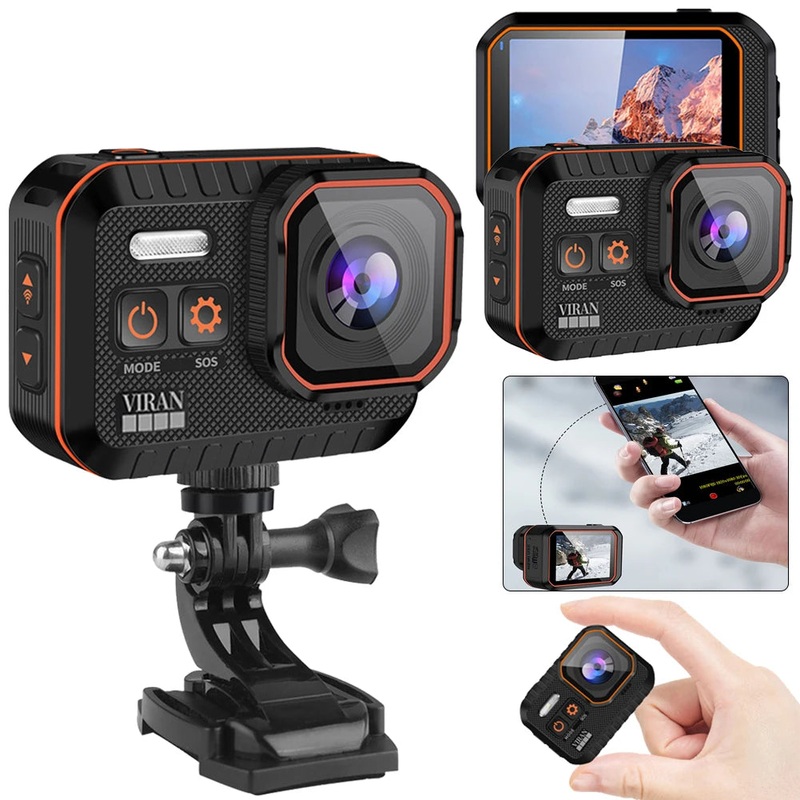 WiFi Anti-shake Action Camera With Remote Control Waterproof Sport Camera 2Inch IPS Screen 170 Wide Angle Drive Recorder Camera