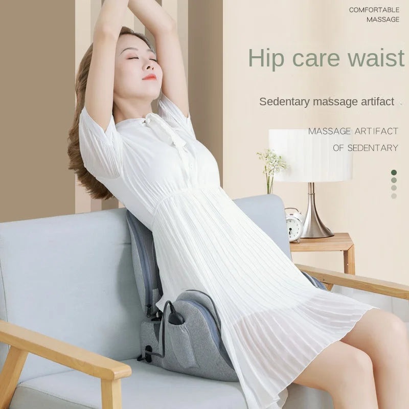Foldable waist and buttocks integrated massage cushion, kneading waist, heating massage, airbag massage cushion