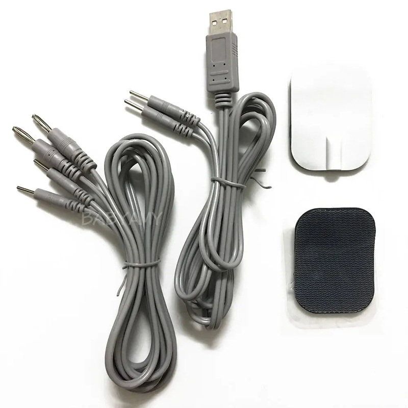 Haihua Accessories USB Banana plug 1 to 2 Conductive Electrodes Pads Silicone Gel Safe Electrode Pads 6×4.5cm