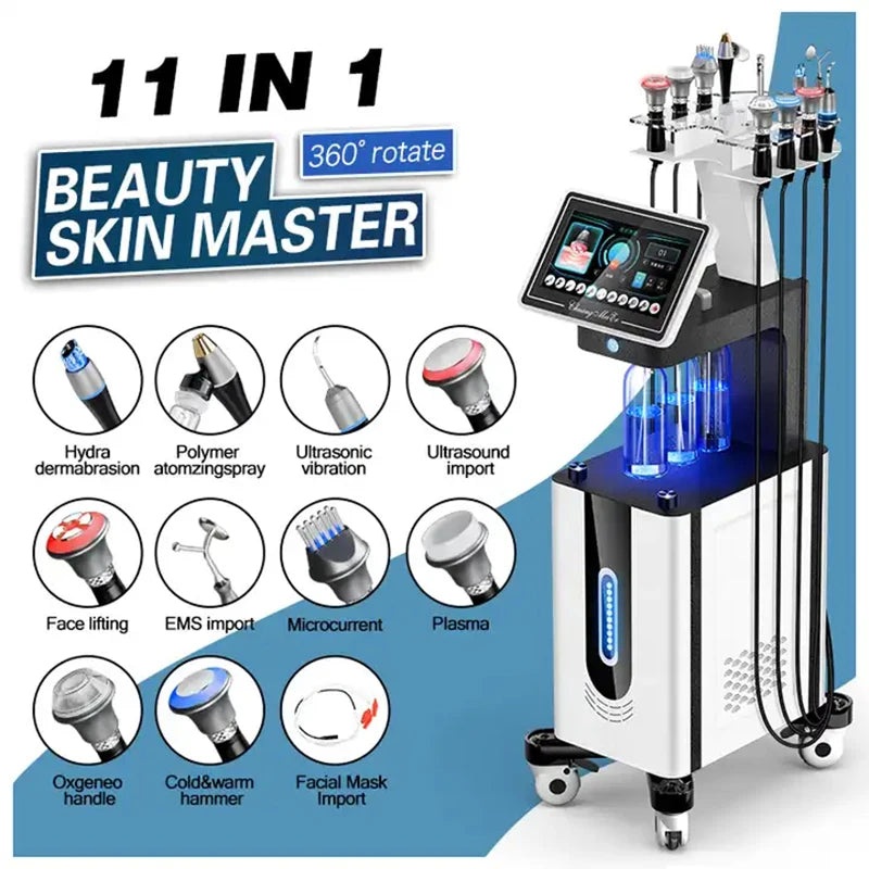 Multifunction 11 In 1 Facial Equipment Oxygen Peel Facial Deep Cleaning Acne Repair Skin Tightening Face Care Brightening Device
