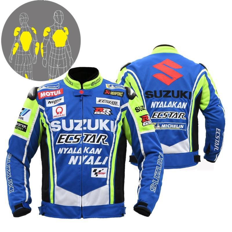 Oxford textile jackets For Suzuki Motorbike Motocross MTB BMX Bike Riding Men’s Blue Jacket With Protector