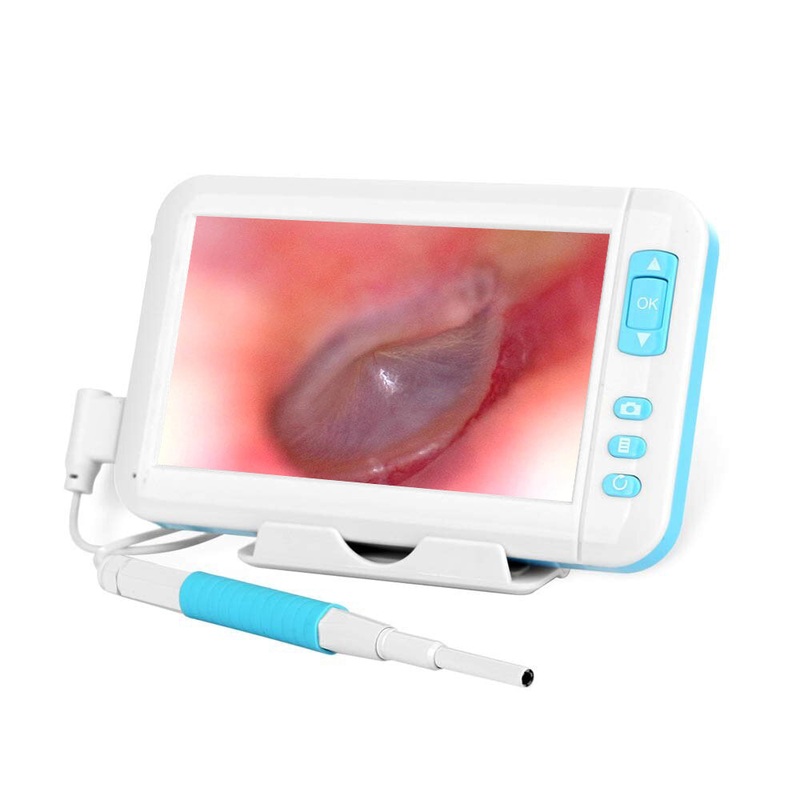 3.9mm Video Otoscope Camera 1080p Ear Inspect Earwax Camera Digital Endoscope Cleaning Tool 4.3 Inch Screen HD Display