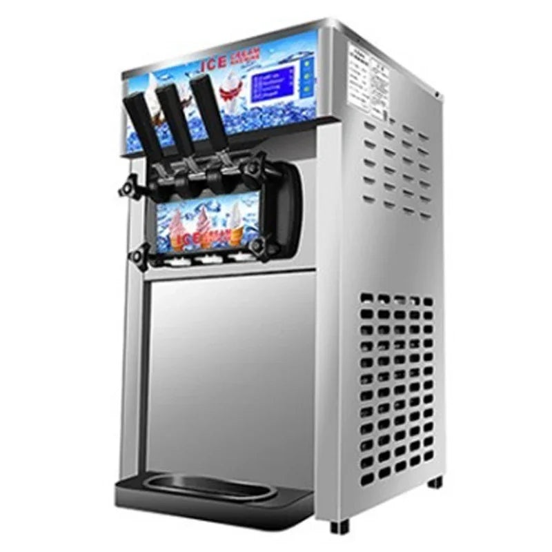 Electric 220/110V Soft Ice Cream Machine with 3 Different Flavors Fruit Freezer Hard Mixing Ice Cream Making Machine