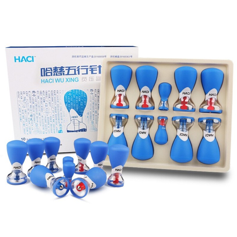 Newest 10pcs HACI Magnetic Cupping Bipolar Strong Magnetic Vacuum Acupuncture Cupping Set Suction Cupping Set Magnetic therapy