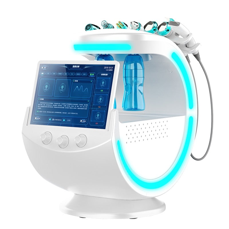 Smart Ice Blue Magic Mirror Skin Analyzer Face Lifting Microdermoabrasion Oxygen Sprayer Hydrodermabrasion Deep cleaning Machine