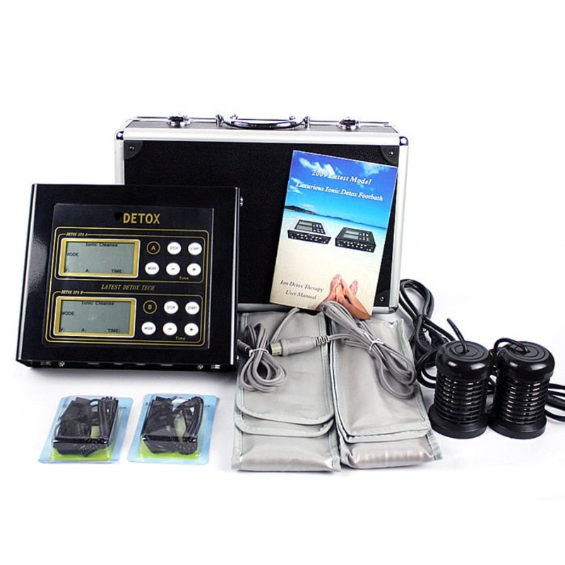 FDA Dual Ionic Foot Bath Detox Machine System Far Infrared Belt Two Ion Cleanse Array Foot Detox Spa Massager Two Person use