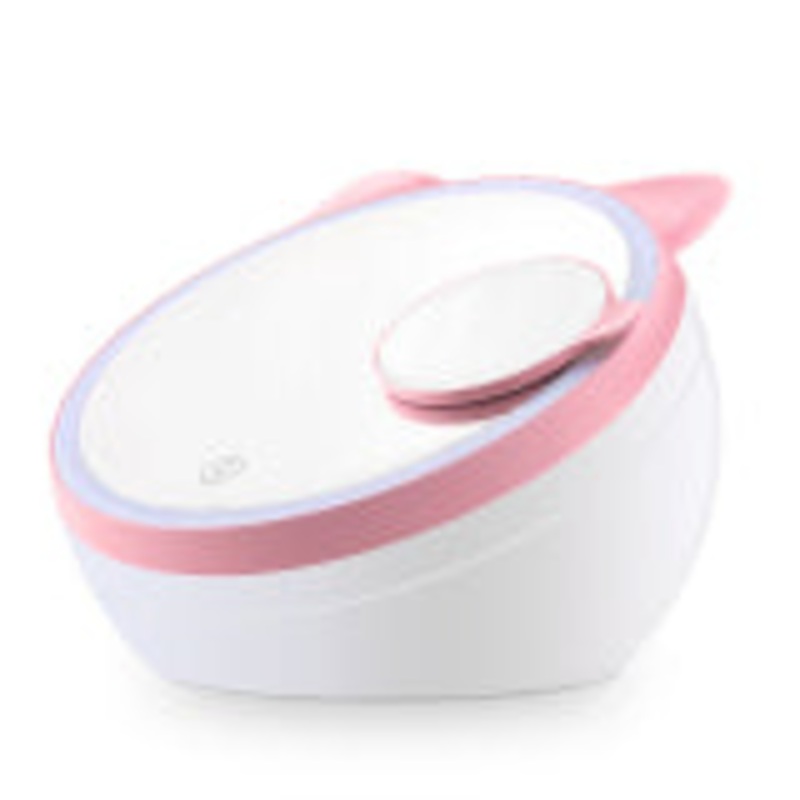 LED Light Makeup Mirror Lovely Pets Shape Creative Storage Cosmetic Mirror Night Light Mirror With 3x Magnifying Mirror