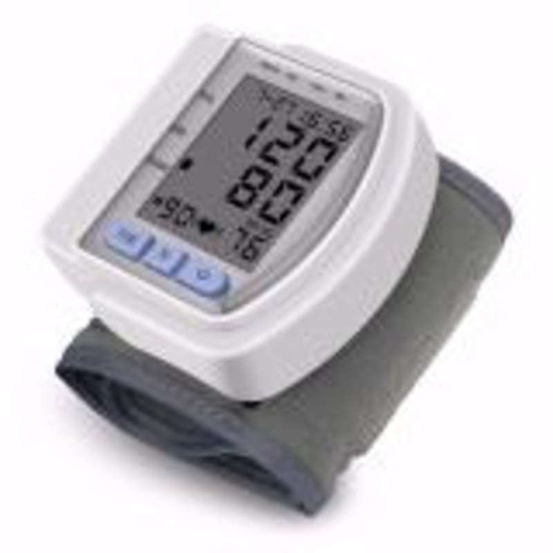 Portable Home Digital Wrist Blood Pressure Monitor gauge tester heart beat meter with LCD Display