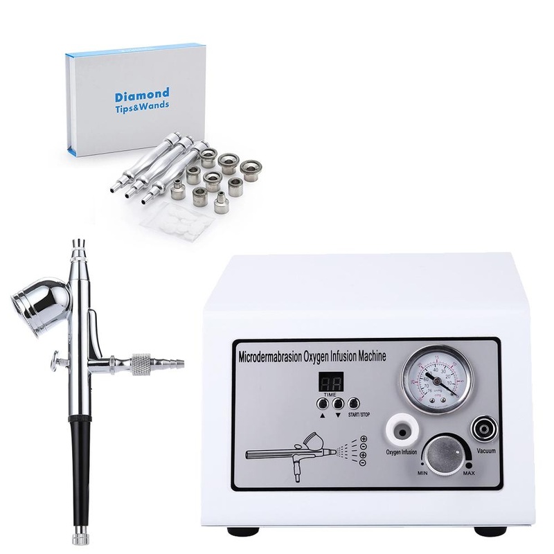 Portable Skin Water Oxygen Spray Moisturizing Jet Facial Care Machine With 9 Tips 3 Wands Diamond Dermabrasion Remove Scars Acne