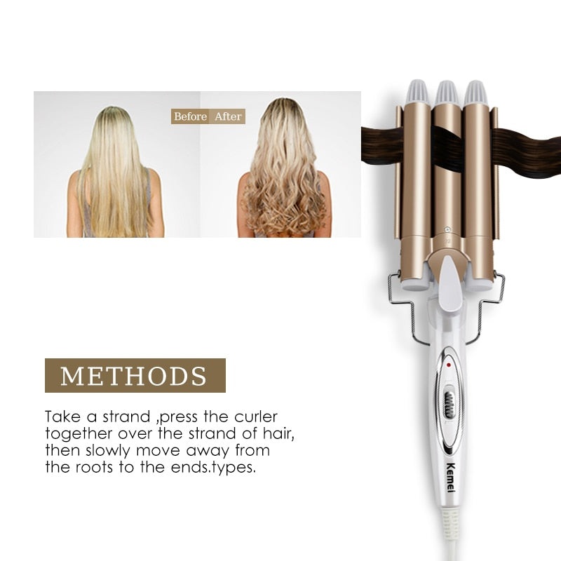 Professional Hair Tools Curling Iron Ceramic Triple Barrel Hair Styler Hair Waver Styling Tools Hair Curlers Electric Curling