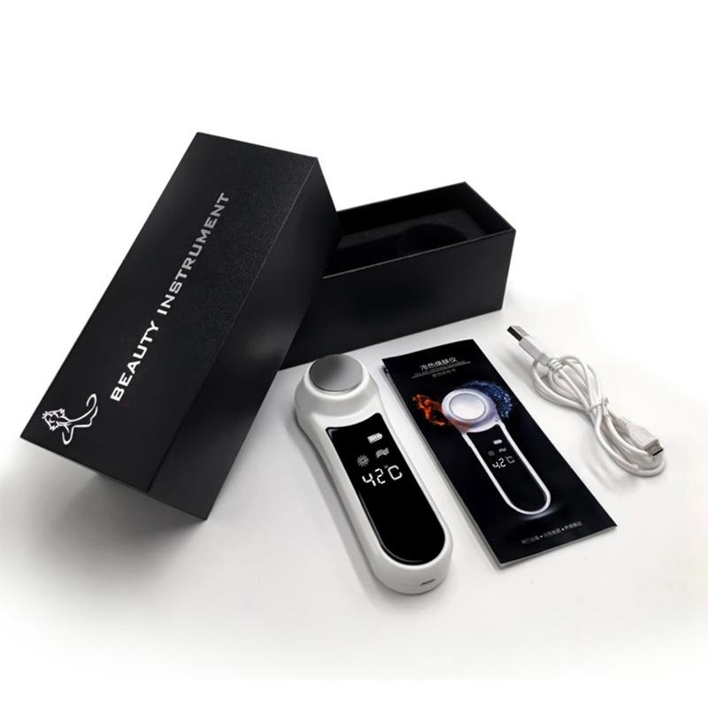 Ultrasonic Cryotherapy Hot Cold Hammer Face Lifting Skin Rejuvenation Facial Massager Ultrasound Firming Face Fast Shrink Pore