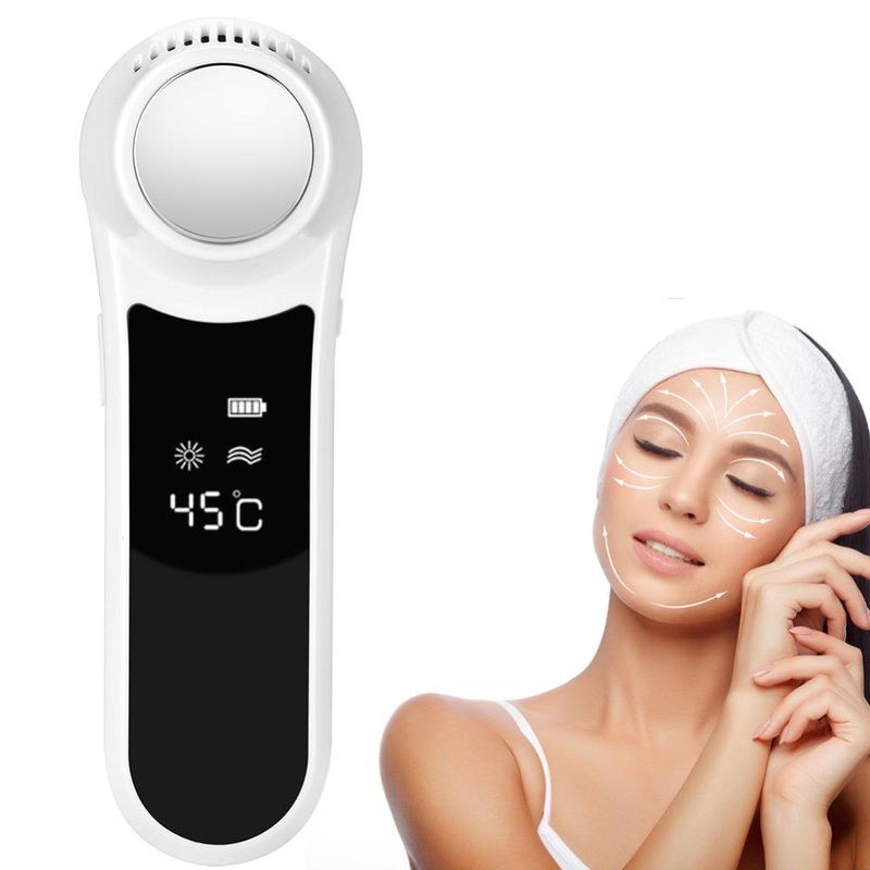 Ultrasonic Hot Cold Hammer Face Lifting Facial Massager Skin Care Face Lifting Wrinkle Acne Removal Beauty Skin Care Machine 6-45 degrees Celsius