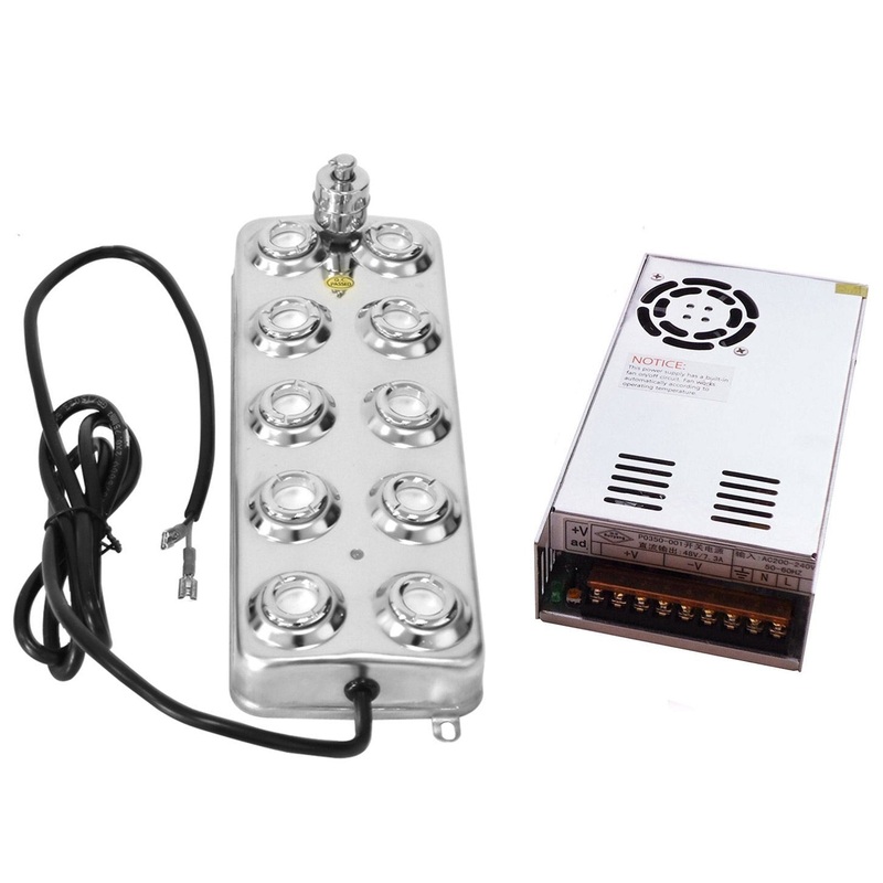 DC 48V 5000ML/H 10 Head Ultrasonic Mist Maker Fogger Humidifier Greenhouse Aeromist Hydroponics+switching power supply