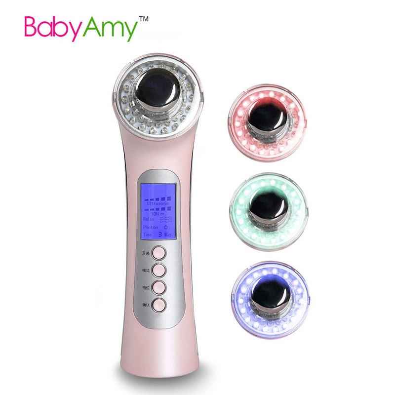 Facial Ultrasonic Cleaner Device Photon rejuvenation whitening Beauty tool ion nutrition conducting Ultrasonic Massager