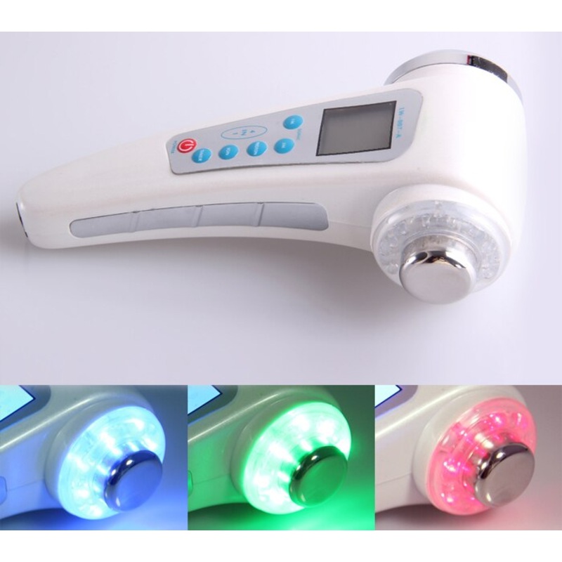 Portable 1Mhz Ultrasonic+3Mhz Ultrasound Ion Facial Lift Photon LED Rejuvenation 4 in 1 beauty equipment EU US UK AU  Plug
