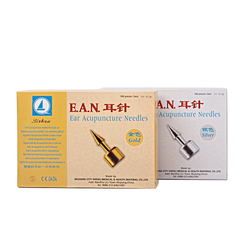 100pcs Sterile Ear Press Needle EAN Ear Acupuncture Needles Auricular Acupunture Massage Ear Needle 1 Box Stimulator Massager