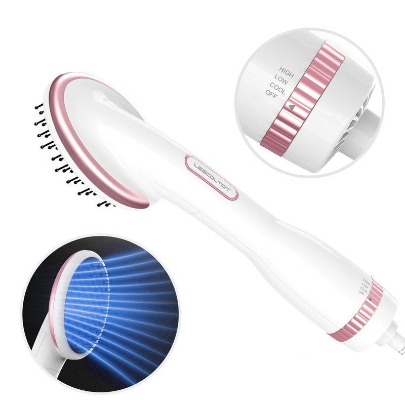 Lescolton LS-019 One Step Hair Dryer & Styler Hot Air Paddle Brush | Hair Dryer Straightener For All Hair Types | Eliminate Frizzing, Tangled Hair & Knots, Promote Healthy & Shiny Hair Locks