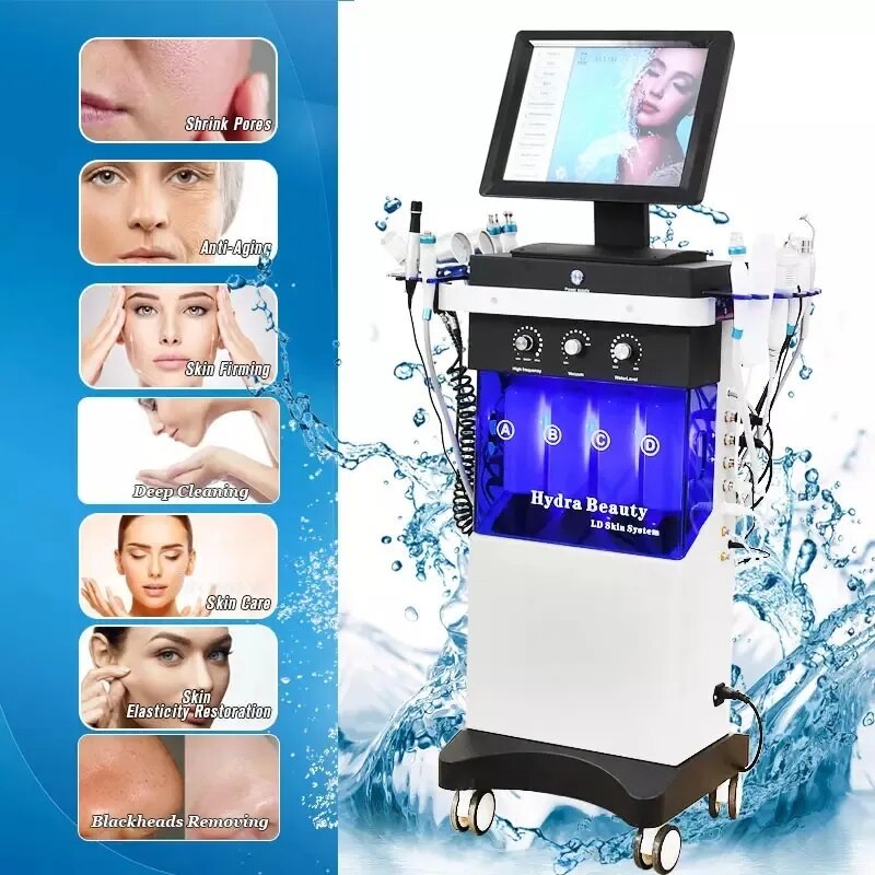 14 in 1 Oxygen Water Dermabrasion Skin Cleansing Facial Rejuvenation Beauty Equipment
