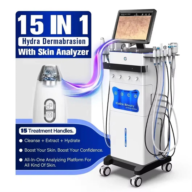 15-in-1 Hydro Deep Cleansing Machine Water Analyzer Facial Care Device Skin Care Tool for Home Use