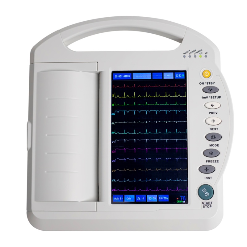 Portable Digital Electrocardiograph 10 inch 12 Channel ECG Machine MK-1212A