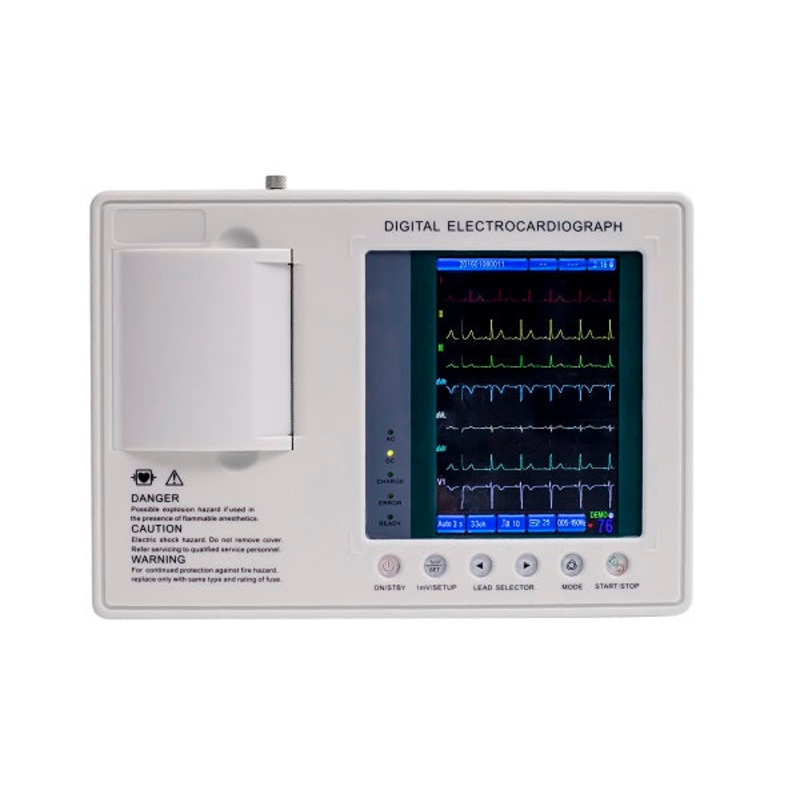 Portable Digital Electrocardiograph 7 inch 3 Channel ECG Machine MK-1203C