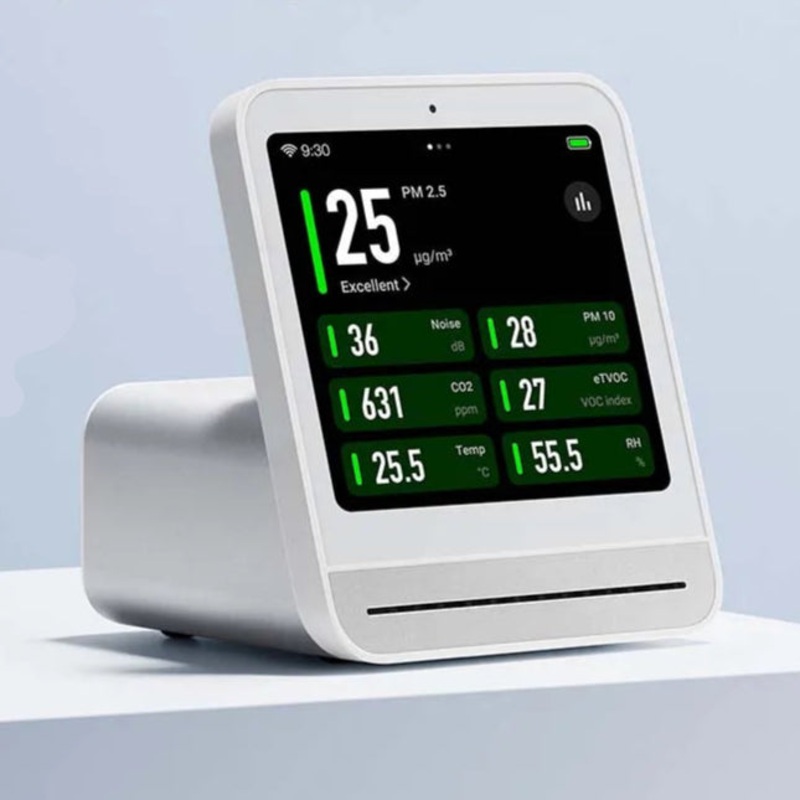 Qingping Air Monitor Gen 2, 7in1 Indoor Air Quality Meter Detects PM2.5,CO2,PM10,eTOVC,Noise,Temperature and Humidity,with Alarm