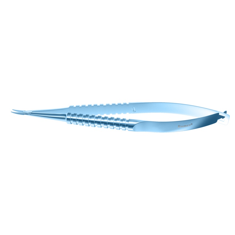 044R 8-045T Barraquer Needle Holder, 8.00 mm Extra Fine Jaws, Curved, without Lock, Medium Size, Length 115 mm, Titanium